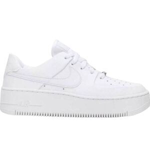 NIKE Air Force 1 Sage Low "Triple White" Sneakers Size 9.5